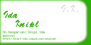 ida knipl business card